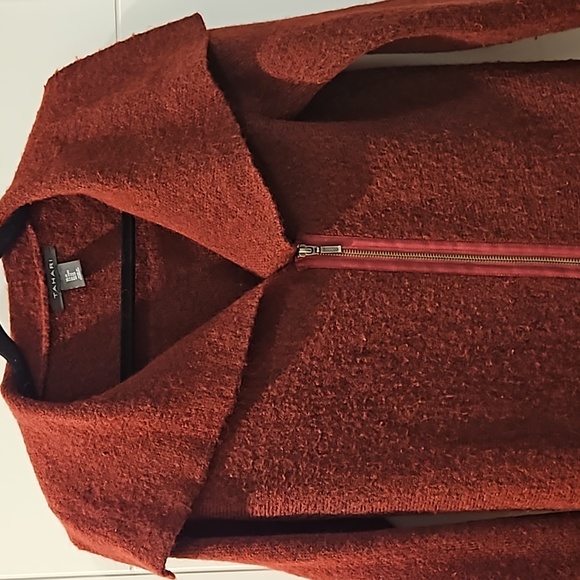 Tahari Burgundy coat - Picture 2 of 5